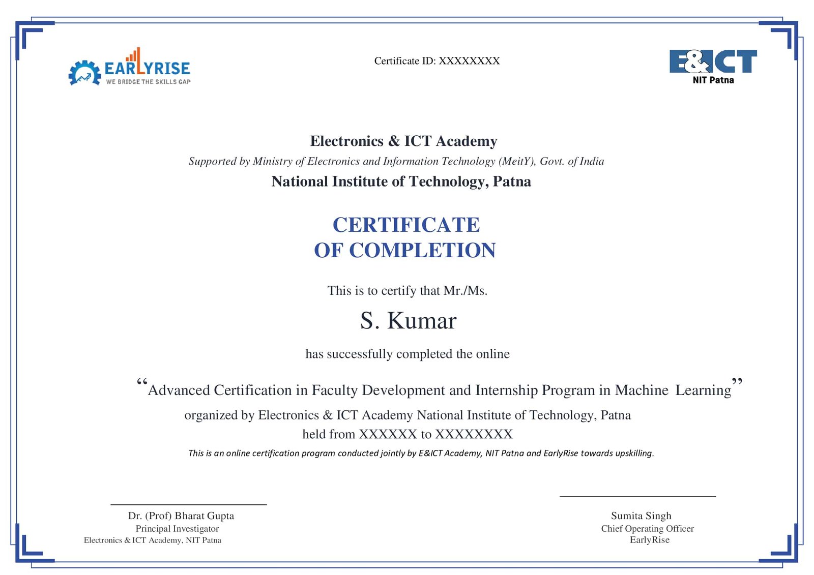 certificate sample